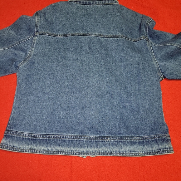Nwt agapo floral embroidery Jean jacket sz large - Picture 4 of 4